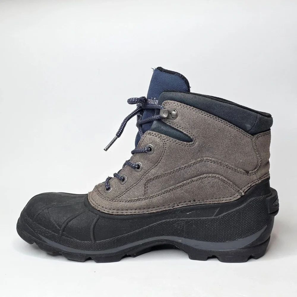 Columbia Snow King Men's Boots Size 10 Gray Black Suede Rubber Hiking Hi Shoes